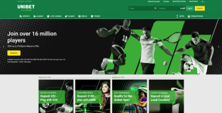Начална страница на Unibet